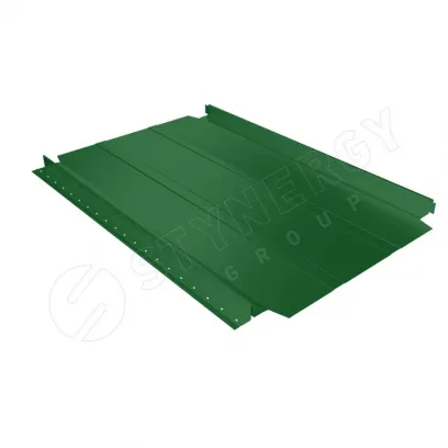 Фальцевая кровля Смарт Фальц Про широкое ребро жёсткости CORUNDUM50® RAL 6002 0,5 лиственно-зелёный