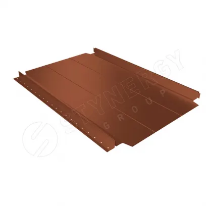 Фальцевая кровля Смарт Фальц Про узкое ребро жёсткости CORUNDUM50® RAL 8004 0,5 медно-коричневый
