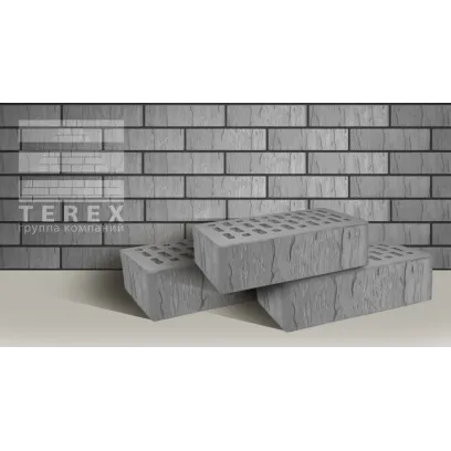 Кирпич облицовочный Terex, Серый, Шале, 1 НФ, М175, 250х120х65 мм