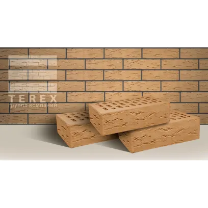 Кирпич облицовочный Terex, Солома, Руст, 1 НФ, М150, 250х120х65 мм